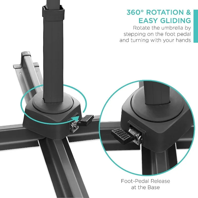 Solar LED Cantilever Patio Umbrella