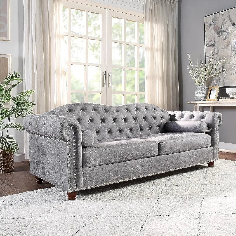 Upholstered Sofa Couch With Deep Seats