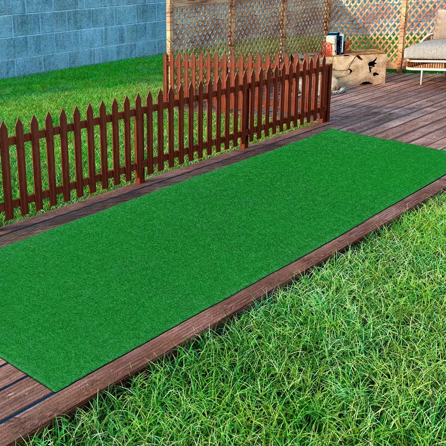 Indoor/Outdoor Artificial Grass Rug For Patio