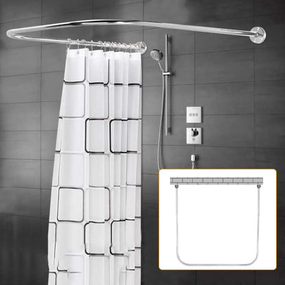 Shower Curtain Bar U Shape Adjustable Curved