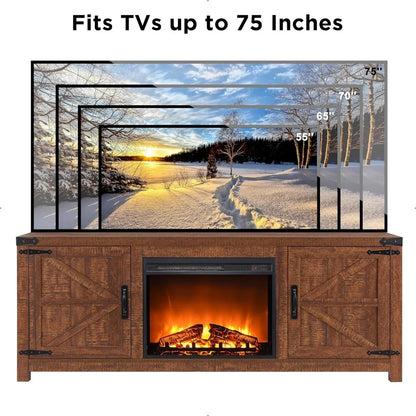 Fireplace TV Stand For 75 Inch TV