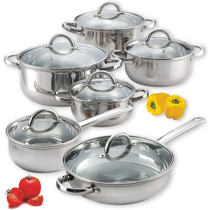 12-Piece Basic Stainless Steel Pots and Pansr