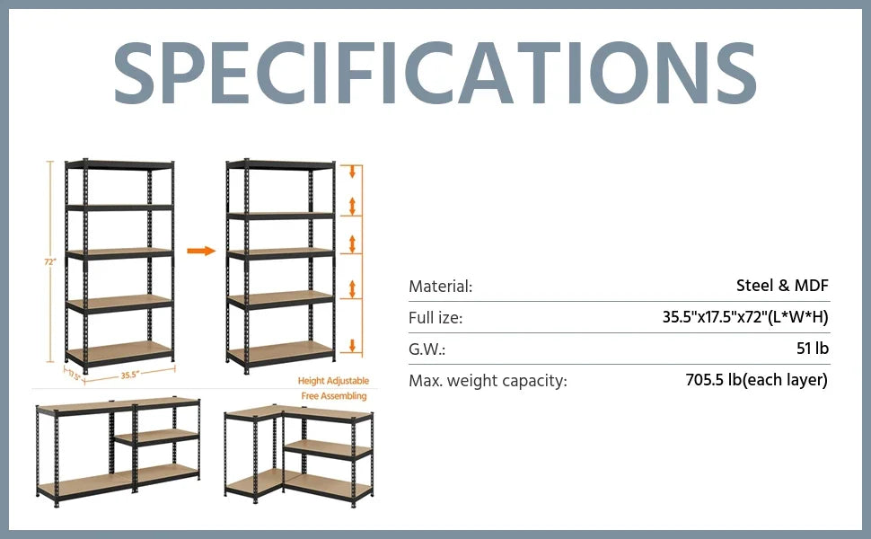 Adjustable Garage Storage Shelves Storage Racks