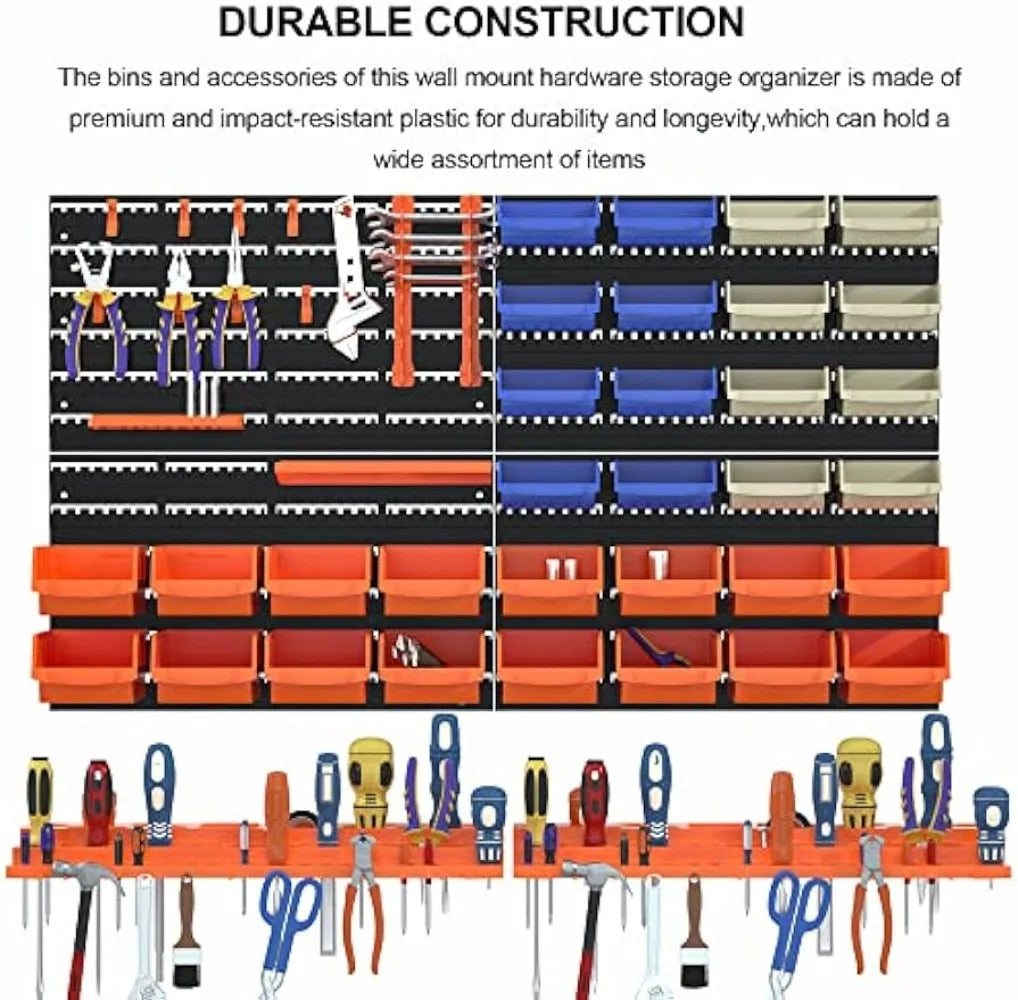 52-Piece Wall Mounted Storage Bins