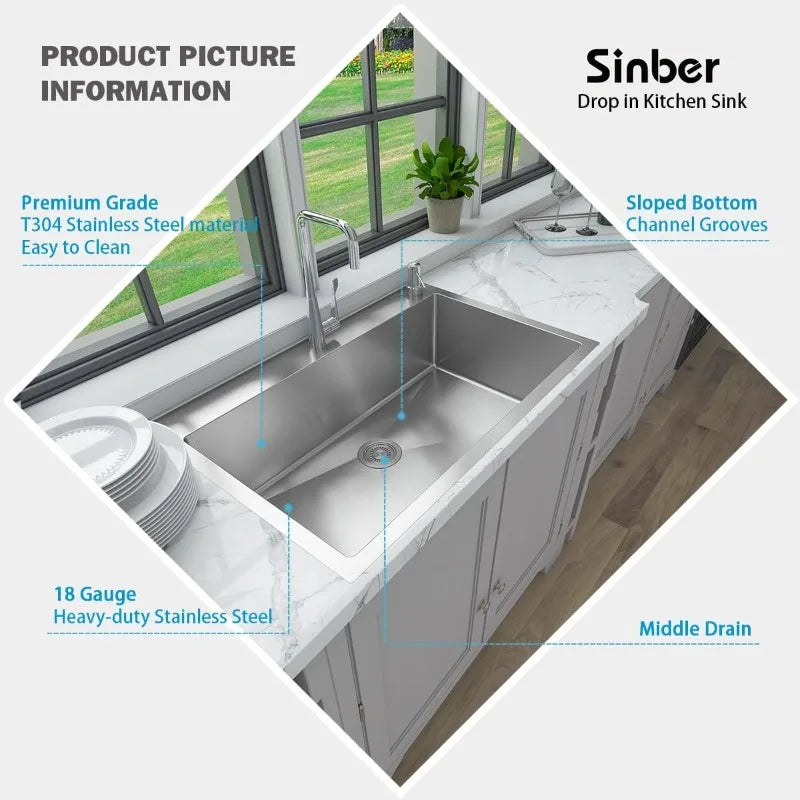 Drop In Single Bowl Kitchen Sink