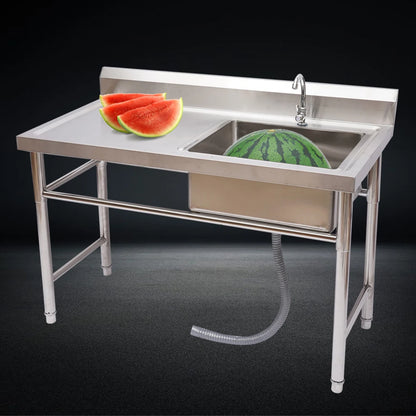 Stainless Steel Commercial Kitchen Sink Prep Table