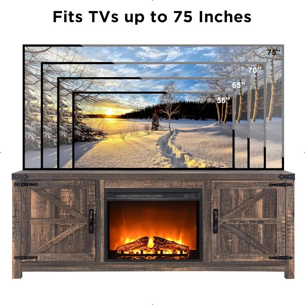 Fireplace TV Stand For 75 Inch TV