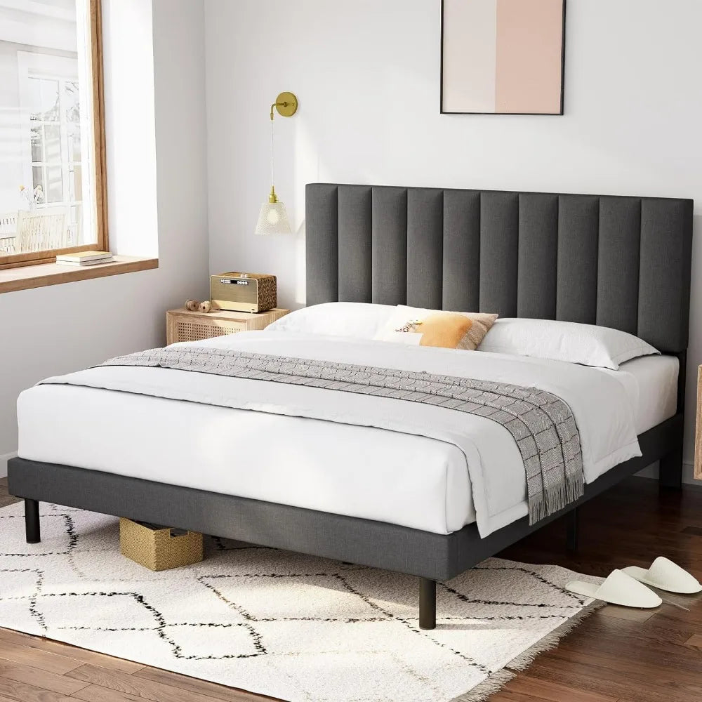 King Size Bed Frame Upholstered Platform