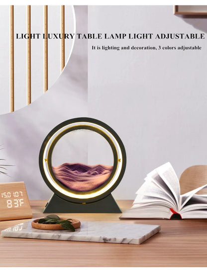 3D Hourglass Creative Quicksand Table Lamp