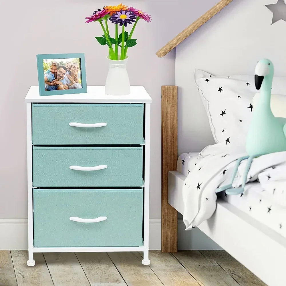 Nightstand Storage Organizer With 3 Drawers