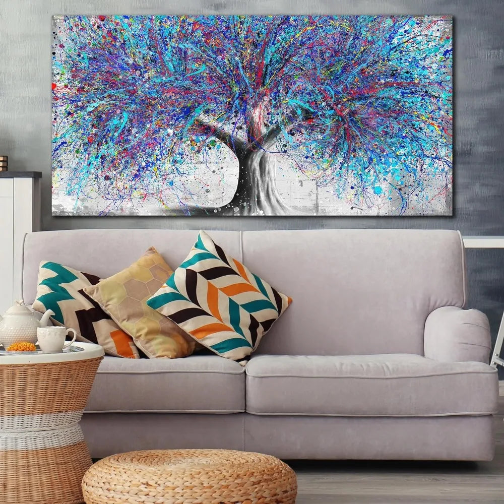 Living Room Wall Art Tree Canvas