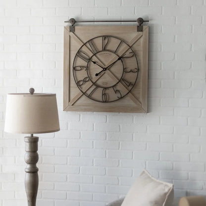 Indoor Rustic White Farmhouse Analog Wall Clock