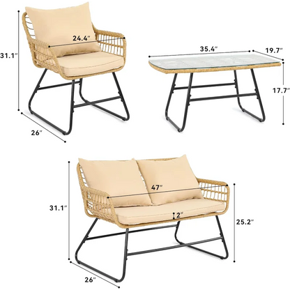 Patio Furniture Wicker Outdoor Bistro Set