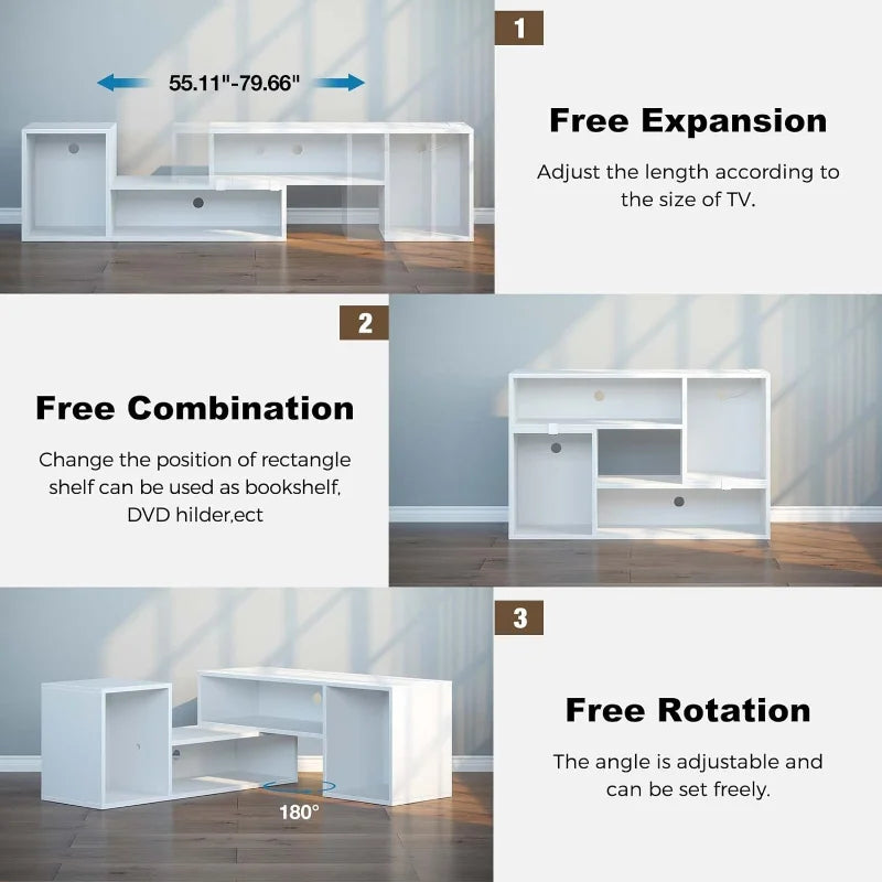 TV Stand With LED Strip & Power Outlets