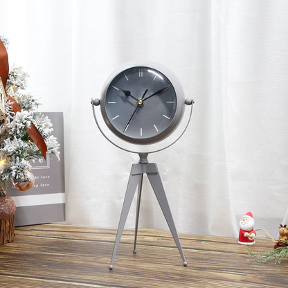 Metal Clock Desk Clock Battery Operated Decorative Table Clock Alarm Clock for Living Room Bedside Bedroom Desktop Decoration