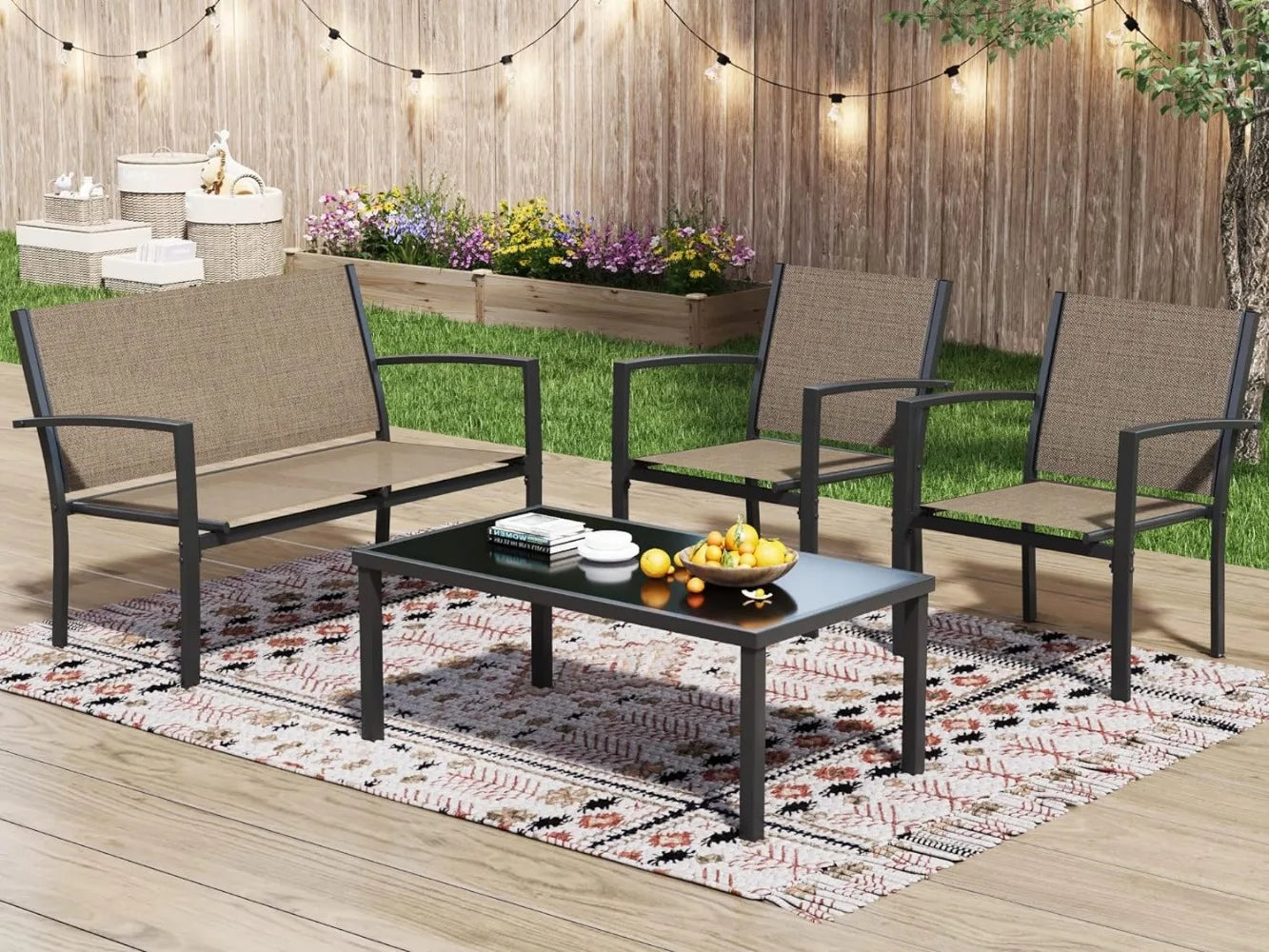 4-Piece Patio Furniture Set Table/Chair