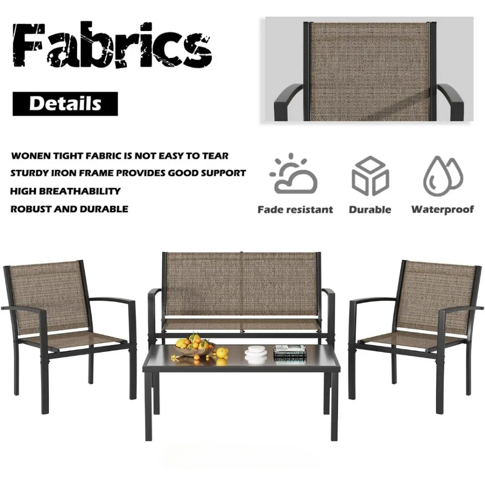 4-Piece Patio Furniture Set Table/Chair