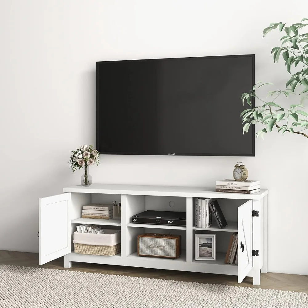 Entertainment Center With Storage And Open Shelves