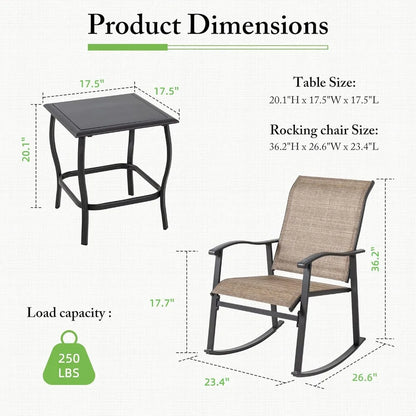 Outdoor Camping Rocker Chairs and Coffee Table