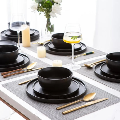 6 Complete Stoneware Dinnerware Sets