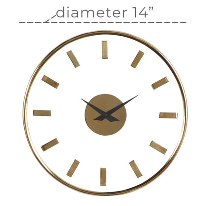 14" Gold Aluminum Wall Clock