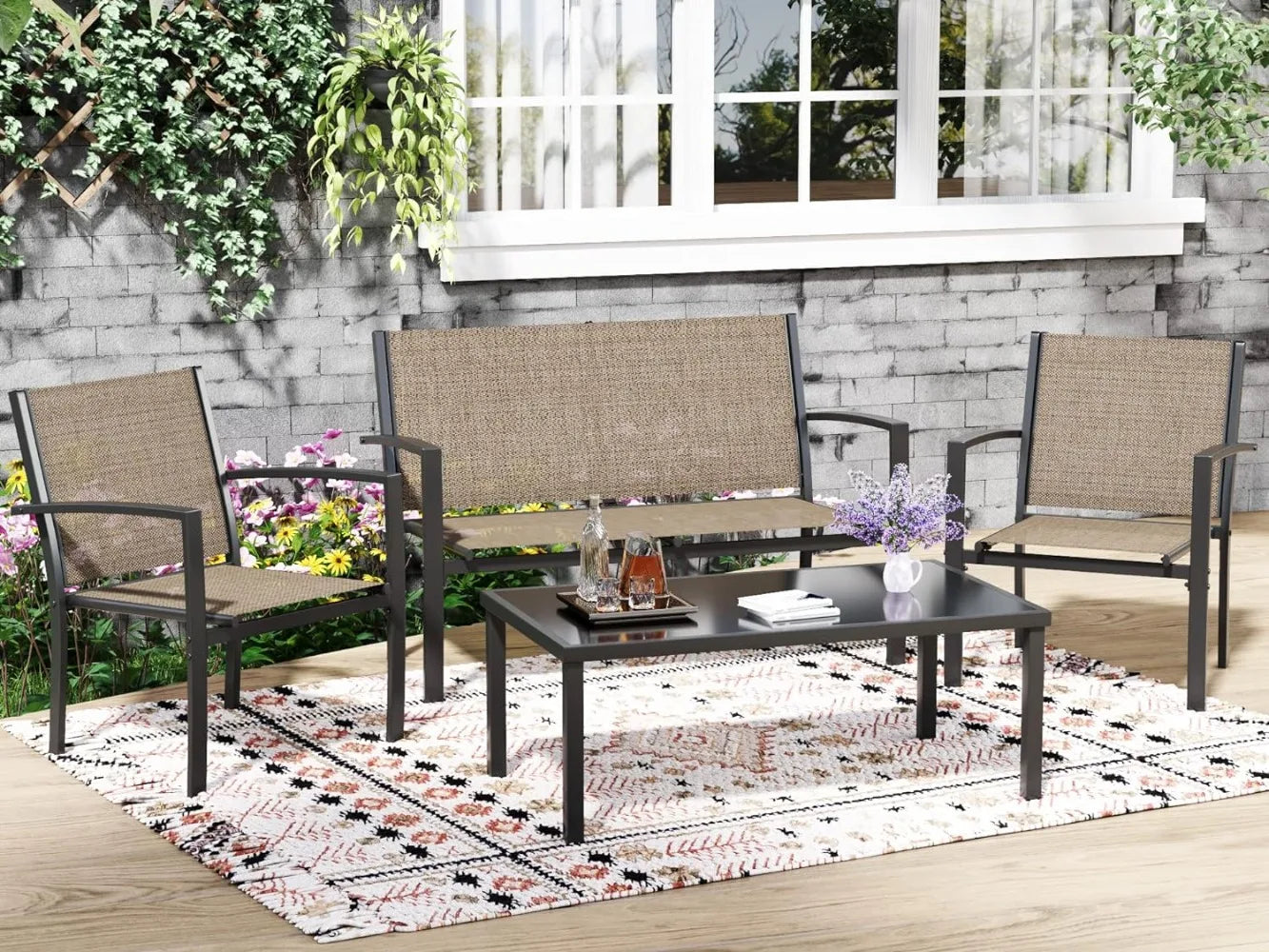 4-Piece Patio Furniture Set Table/Chair